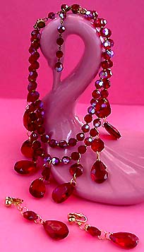a beautiful vintage costume jewelry parure
