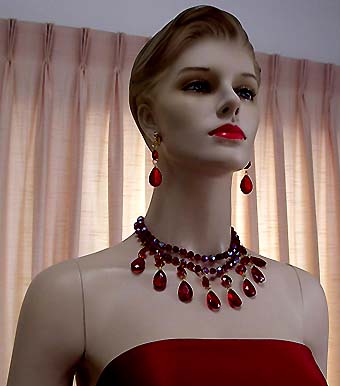a beautiful vintage costume jewelry parure