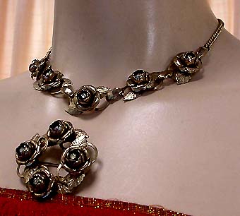 a beautiful vintage costume jewelry parure