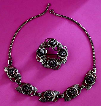 a beautiful vintage costume jewelry parure