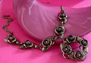 a beautiful vintage costume jewelry parure