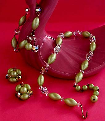 a beautiful vintage costume jewelry parure