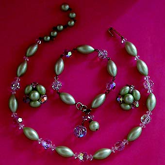 a beautiful vintage costume jewelry parure
