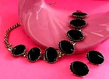 a beautiful Juliana vintage costume jewelry necklace, bracelet and earrings