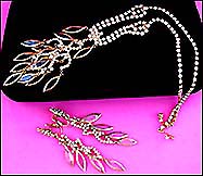 a beautiful Juliana vintage costume jewelry necklace, bracelet and earrings