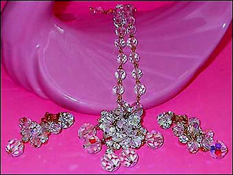 a beautiful vintage costume jewelry parure
