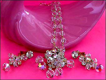 a beautiful vintage costume jewelry parure