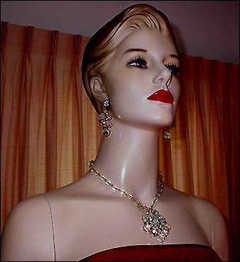 a beautiful vintage costume jewelry parure