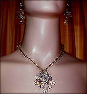 a beautiful Juliana vintage costume jewelry necklace, bracelet and earrings