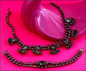 a beautiful vintage costume jewelry parure