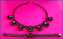 a beautiful Juliana vintage costume jewelry necklace, bracelet and earrings