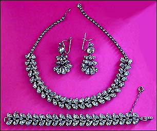 a beautiful vintage costume jewelry parure