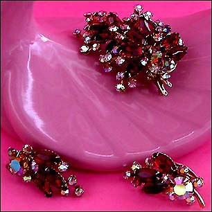 a beautiful vintage costume jewelry parure