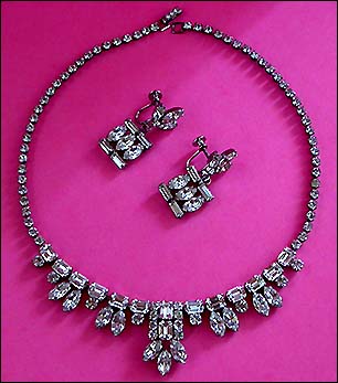 a beautiful vintage costume jewelry parure