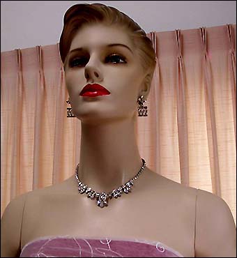 a beautiful vintage costume jewelry parure