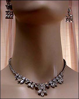 a beautiful vintage costume jewelry parure