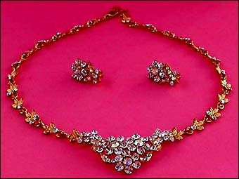 a beautiful vintage costume jewelry parure