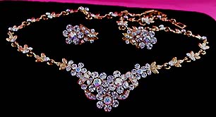 a beautiful vintage costume jewelry parure