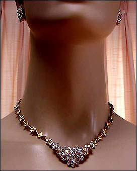 a beautiful vintage costume jewelry parure