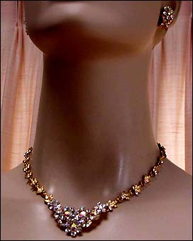 a beautiful vintage costume jewelry parure