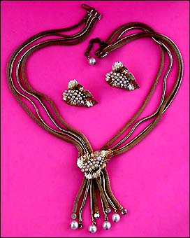 a beautiful vintage costume jewelry parure