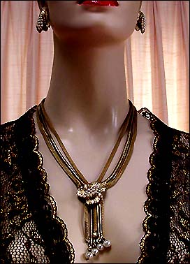a beautiful vintage costume jewelry parure