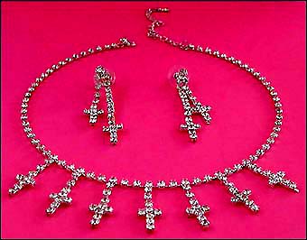 a beautiful vintage costume jewelry parure