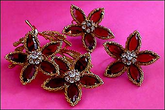 a beautiful vintage costume jewelry parure