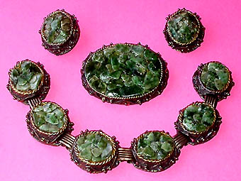 a beautiful vintage costume jewelry parure