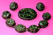 a beautiful Juliana vintage costume jewelry necklace, bracelet and earrings