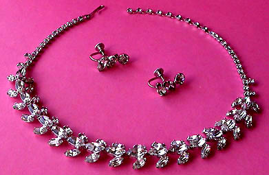 a beautiful vintage costume jewelry parure