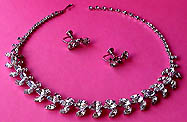 a beautiful Juliana vintage costume jewelry necklace, bracelet and earrings
