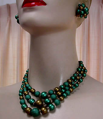 a beautiful vintage costume jewelry parure