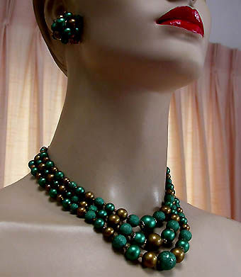 a beautiful vintage costume jewelry parure