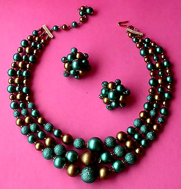 a beautiful vintage costume jewelry parure