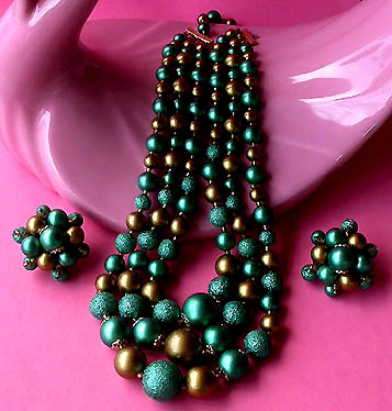 a beautiful vintage costume jewelry parure