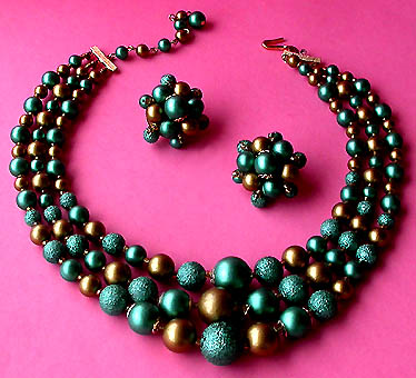a beautiful vintage costume jewelry parure