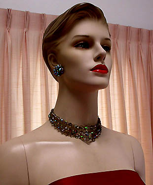 a beautiful vintage costume jewelry parure