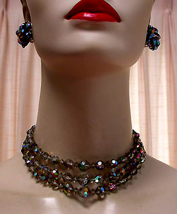a beautiful vintage costume jewelry parure