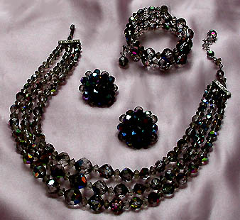 a beautiful vintage costume jewelry parure