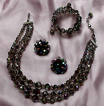 a beautiful vintage costume jewelry parure