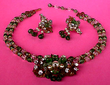 a beautiful vintage costume jewelry parure