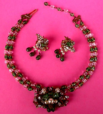 a beautiful vintage costume jewelry parure