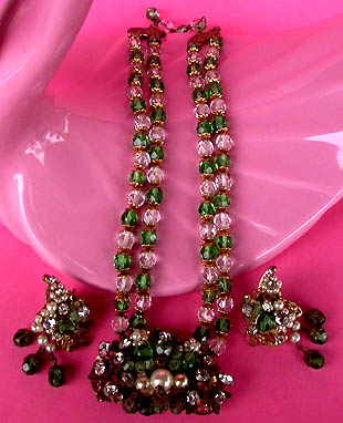 a beautiful vintage costume jewelry parure
