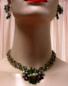a beautiful vintage costume jewelry parure