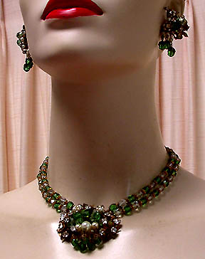 a beautiful vintage costume jewelry parure