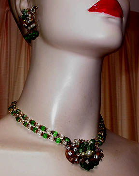 a beautiful vintage costume jewelry parure