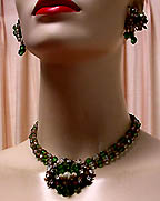 a beautiful Juliana vintage costume jewelry necklace, bracelet and earrings