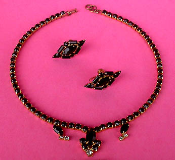 a beautiful vintage costume jewelry parure