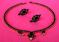 a beautiful Juliana vintage costume jewelry necklace, bracelet and earrings